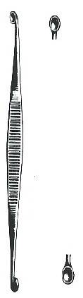 HerMann Medizintechnik - Bone Curette Williger 5-1/4 Inch Length Double-ended Handle Size 00 Tip / Size 0 Tip Oval Cup Tip - H132-49600