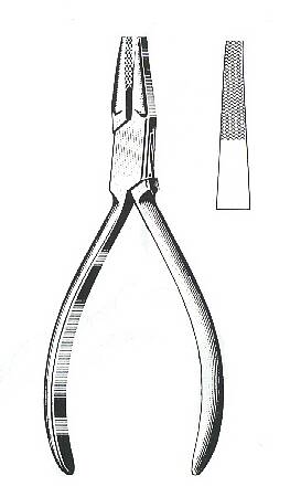 BR Surgical Flat Nose Pliers 5-1/2 Inch Stainless Steel Serrated Jaws - H133-53614