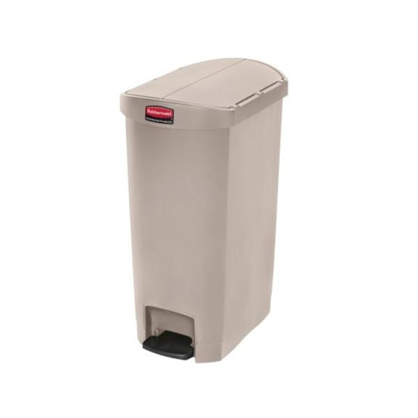 Rubbermaid Can Trash Slim Jim Rsn 13Gal Step-On Pedal Hinge Lid End Stp Bg Rectangle Each - 1883459