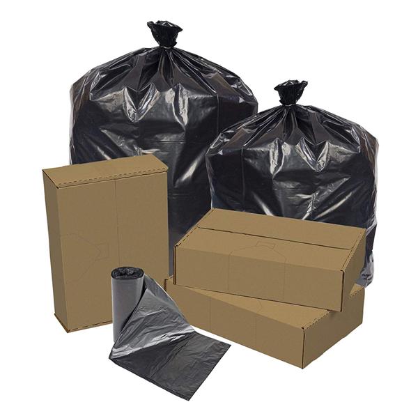 Pitt Plastics Bag Trash Eco-Strong/Glutton 56Gal Lldpe 10/Roll 10 Rolls 43X47" Black 100/Case - EC434715K