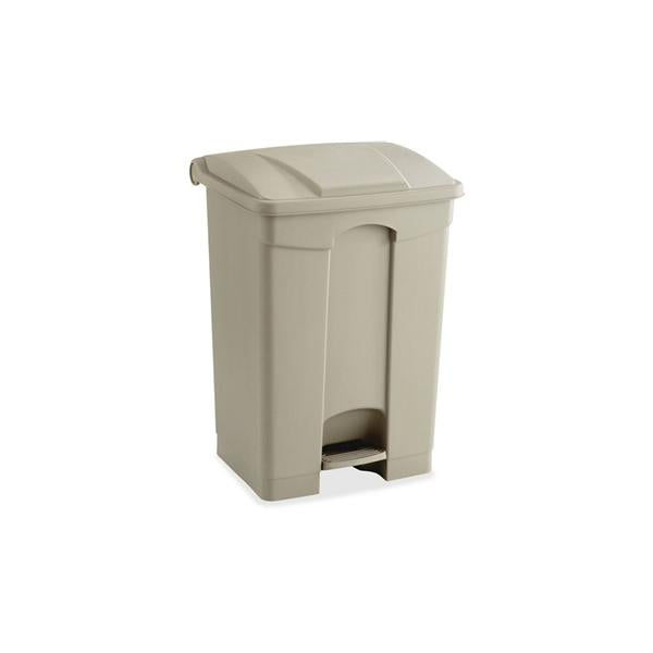 Safco Products Can Trash Plastic 17Gal Step-On Pedal Flat Lid Tan Rectangle Each - 141604