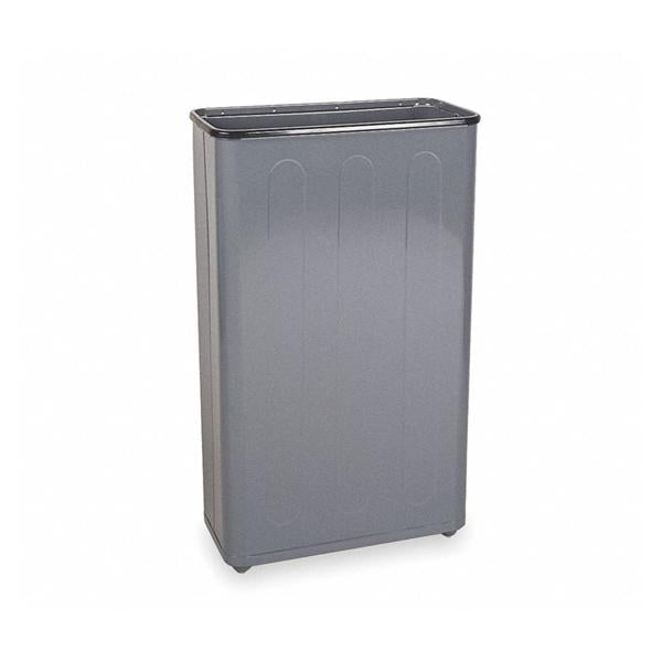 Rubbermaid Can Trash Pwd Ct Stl 24Gal No Lid Gray Rectangle/Raised Bottom 3/Package - FGWB96RGR