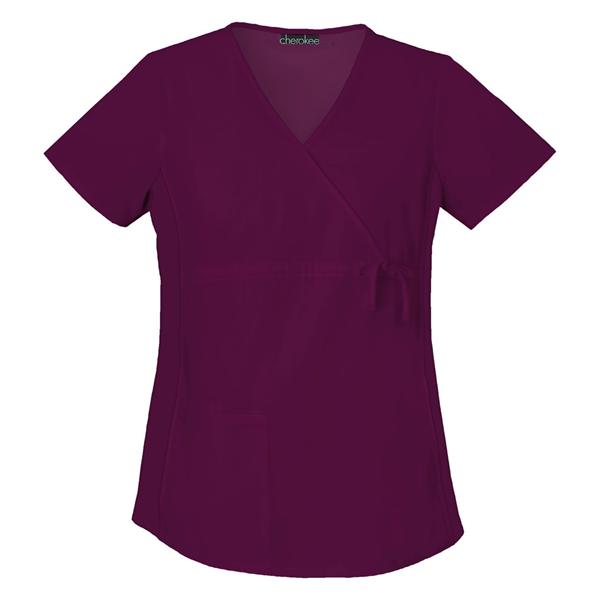 Strategic Partners Shirt Scrub Cherokee Flexibles 2892 Small Wine Ea - 2892-WNEB-S
