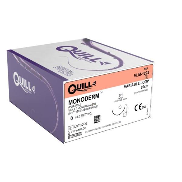 Look/Div Surgical Specialties Suture 0 Polyglecaprone Quill Monoderm Clear 20Cm Monofilament Absorbable 12/Bx - VLM-1222