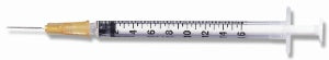 Becton Dickinson PrecisionGlide Sub-Q Syringe with Hypodermic Needle 1 mL 26 Gauge 5/8 Inch Detachable Needle Without Safety - 309597