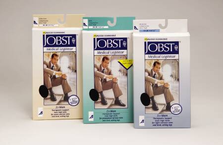 JOBST for Men - Compression Stocking Knee High Large Khaki Closed Toe - 115014