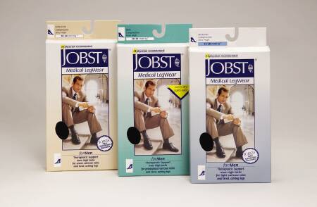 BSN Medical JOBST for Men Compression Stockings Knee High Small Khaki Closed Toe - 115012