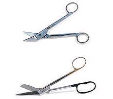 BSN Medical Clean Cut Bandage Scissors 8 Inch Length Surgical Grade Stainless Steel / Tungsten Carbide NonSterile Finger Ring Handle Angled Blunt/Blunt - 28230