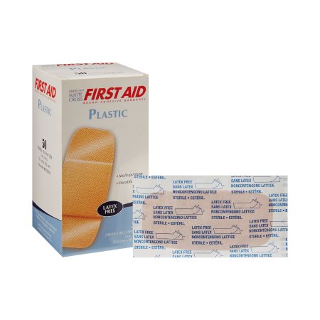American White Cross - Adhesive Strip 2 X 4 Inch Plastic Rectangle Tan Sterile - 1070033