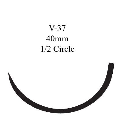 Ethibond - Suture with Needle Nonabsorbable Coated Green Suture Braided Polyester Size 5 30 Inch Suture 1-Needle 40 mm Length 1/2 Circle Taper Point Cutting Needle - MB66G