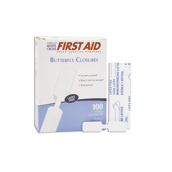 Dukal Corporation Strp Wnd Clsr Plstc Wht Crss 1Aid Skn 3/8X1-13/16 Wht Lf 100/Box, 12 Bx/Ca - 1975033