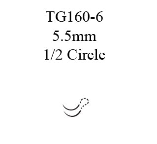 Ethilon - Suture with Needle Nonabsorbable Uncoated Black Suture Monofilament Nylon Size 10 - 0 12 Inch Suture Double-Armed 5.5 mm Length 1/2 Circle Micropoint - Spatula Needle - 7756G