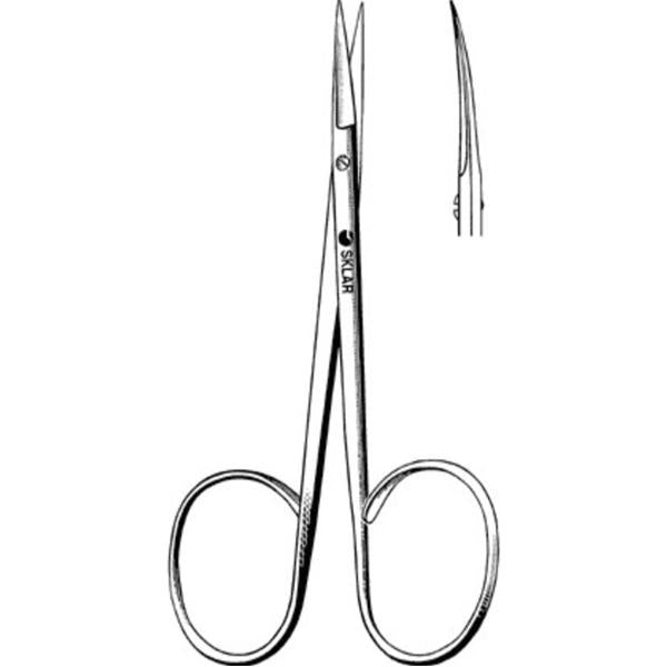 Sklar Instruments Scissors Ribbon Iris 4" Sharp/Sharp Smooth Curved Stainless Steel Ea - 47-1255