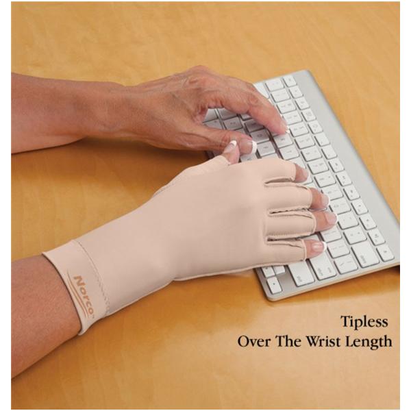 Northcoast Medical Glove Therapeutic/Compression Over The Wrist Norco Tipless Finger Rt Small Bg Ea - NC53223