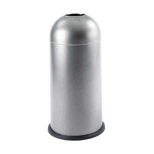 Safco Products Can Trash Steel 15Gal Open Dome Lid 6" Opening Black Speckle Round Ea - 9676NC