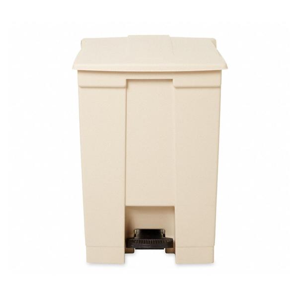 Rubbermaid Can Trash Plastic 18Gal Step-On Pedal Integrated Lid Beige Rectangle Ea - FG614500BEIG