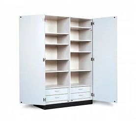 Hausmann Industries CABINET, STORAGE W/ADJ SHELVESNATURAL OAK 48"X23"X76" D/S - 8248-84-346