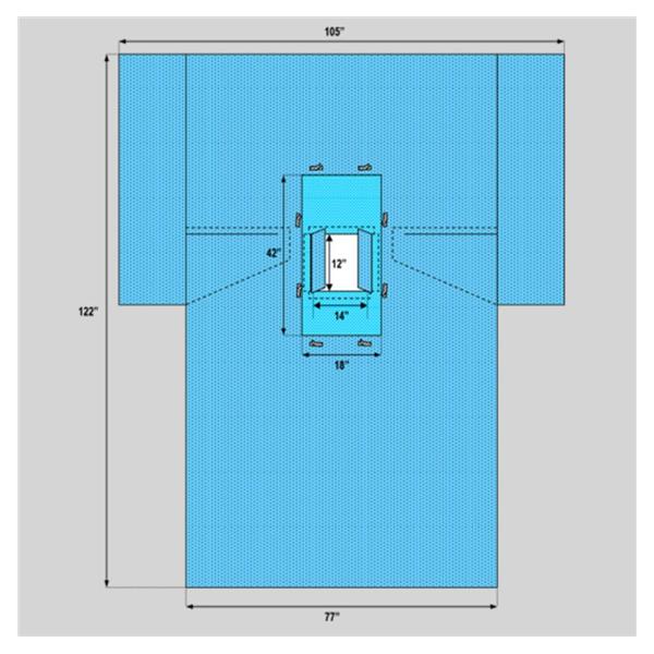 Welmed Inc Drape Sheet Fenestrated 122X76X106" Blue Sterile 16/Ca - 1222-2160