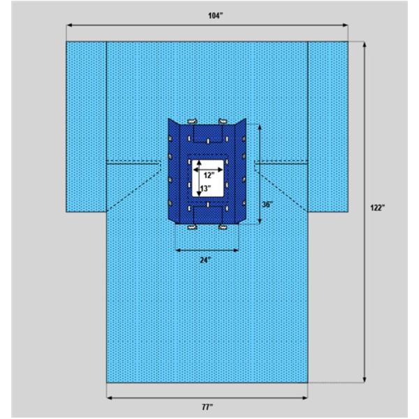 Welmed Inc Drape Sheet Fenestrated 104X122X76" Blue Sterile 14/Ca - 1222-2176