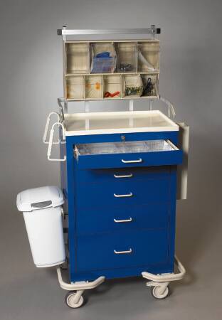 Cari-All Healthcare Treatment Cart Epoxy Coated Steel 25 X 33 X 46 Inch 6 Drawers Blue - KT-630DB