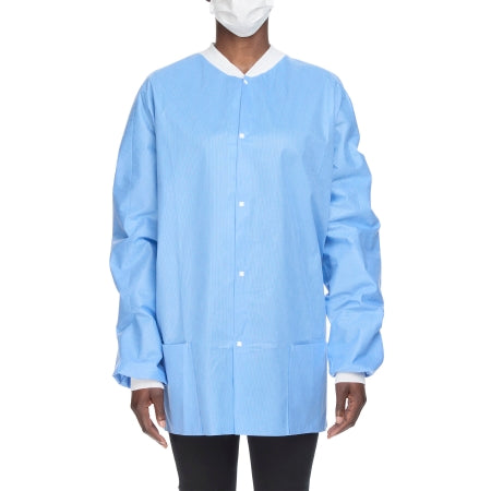 O&M Halyard - Lab Jacket Blue X-Large Hip Length Disposable - 10087