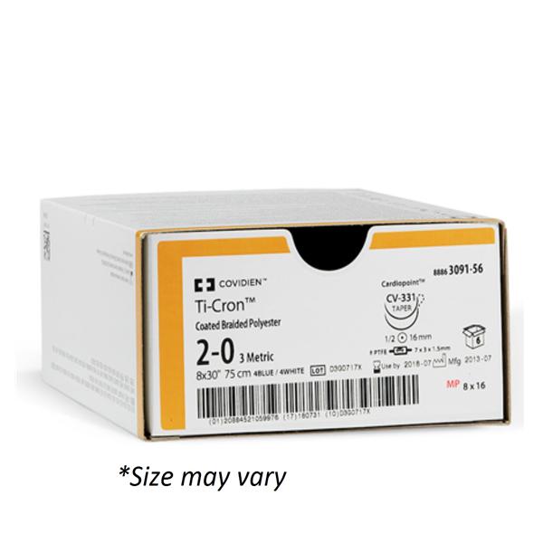 Medtronic MITG-Covidien Suture 0 Polyethylene C-14 Ti-Cron Blue 36" Braid 36/Ca - 8886306561