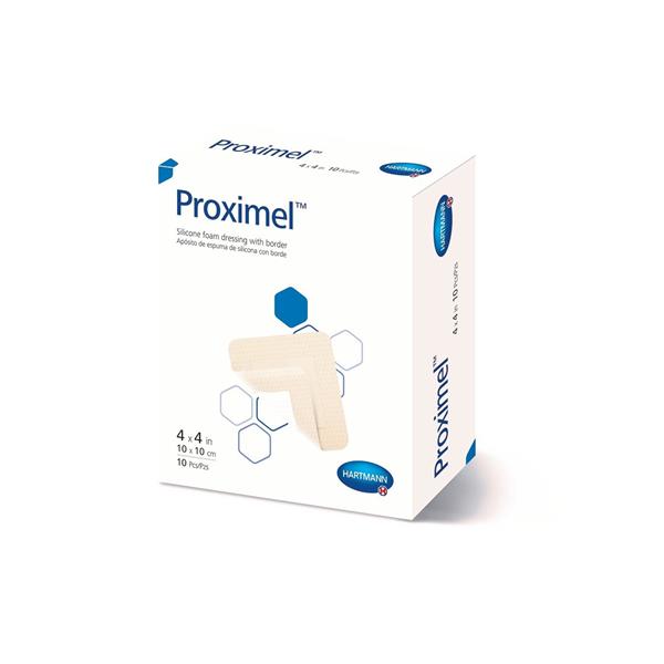 Hartmann USA Dressing Wound Proximel Slcn/Fm 4X4" Multi-Layer Square Strl Adhesive Tan 10/Box - 14200000