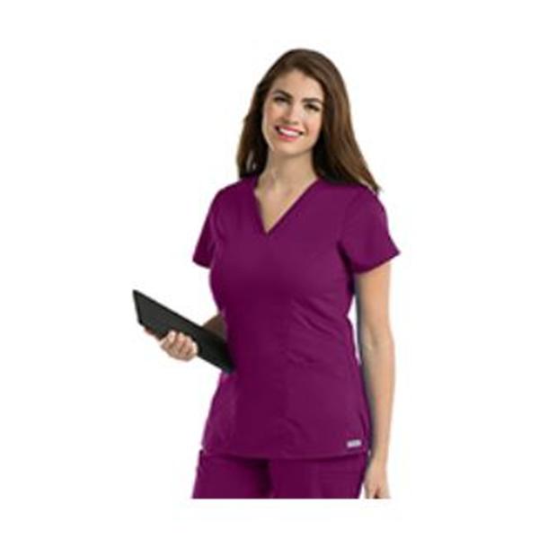 Grey's Anatomy (TM) Scrub Top Greys Anatomy 41452 Womens 2X Small Wine Each - 41452-65-XXS