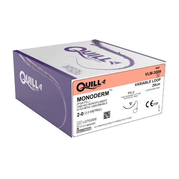 Look/Div Surgical Specialties Suture 2-0 Polyglycolic Acid Ps-2 Quill Monoderm Undyed 20Cm Monofilament 12/Bx - VLM-3009