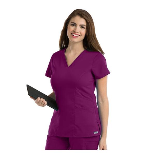Grey's Anatomy (TM) Scrub Top Greys Anatomy 41452 Womens 3X Large Wine Each - 41452X-653XL