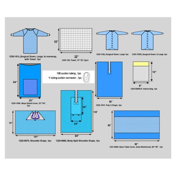 Welmed Inc Kit Arthroscopy Shoulder With Drape/Towel/Surgical Gown Lf Sterile 6/Ca - 1250-8150