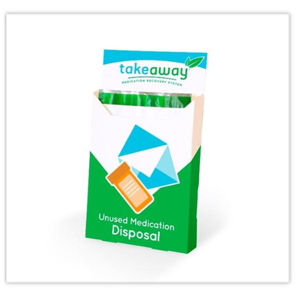 Sharps Compliance Mailer System Rcvry Takeaway Medication Recovery System Crdbrd Grn/Blu 25/Case - 17425