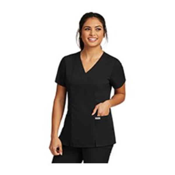 Grey's Anatomy (TM) Scrub Top Greys Anatomy Crossover Womens 2X Large Black Each - 41101-01-XXL