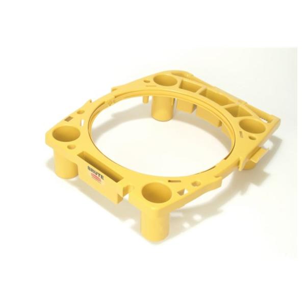 Rubbermaid Caddy Rim Brute Resin Integrated Bag Straps/Handles Yellow Round Each - FG9W8700YEL