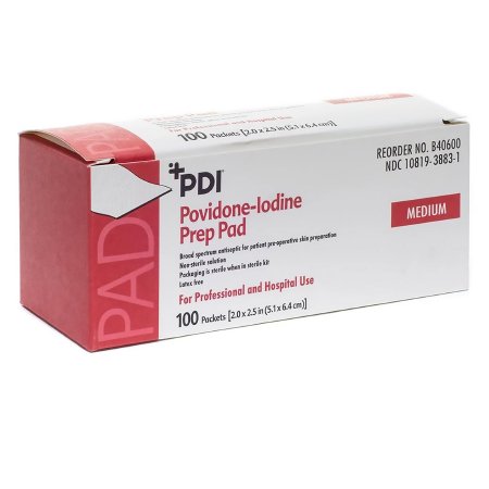 PDI - PVP Prep Pad 10% Strength Povidone-Iodine Individual Packet Medium NonSterile - B40600