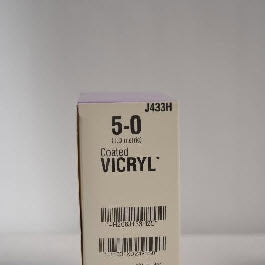 J & J Healthcare Systems Coated Vicryl Suture with Needle Absorbable Coated Undyed Suture Braided Polyglactin 910 Size 5-0 27 Inch Suture 1-Needle 13 mm Length 1/2 Circle Taper Point Needle - J433H