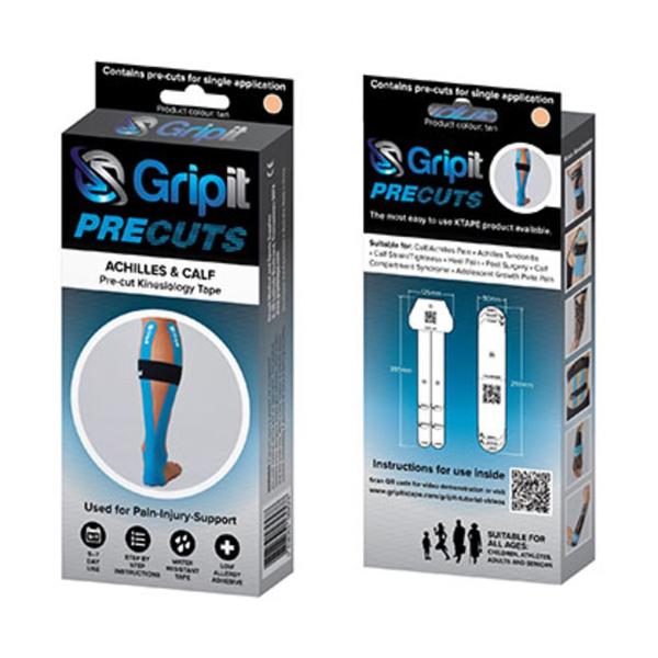 Fabrication Enterprises Tape Kinesiology Gripit Precut Elastic Strip Low Allergy Adhesive Tan Ea - 24-0110