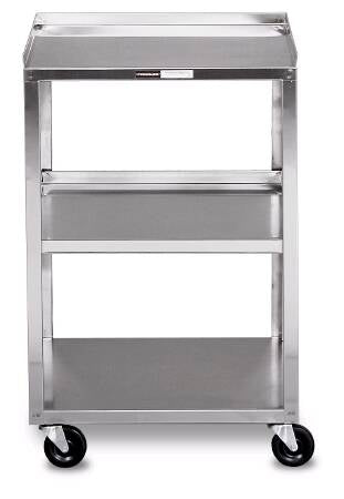 Chattanooga Encore Utility Cart Stainless Steel 29.5 X 18.75 X 16.75 Inch 3 Shelves Silver - 4004