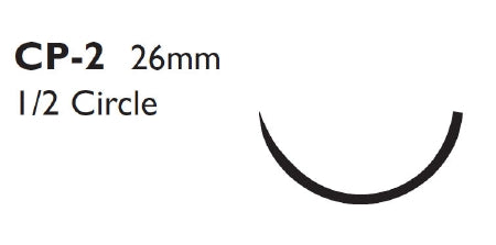 J & J Healthcare Systems Coated Vicryl Suture with Needle Absorbable Coated Undyed Suture Braided Polyglactin 910 Size 2-0 27 Inch Suture 1-Needle 26 mm Length 1/2 Circle Reverse Cutting Needle - J869H