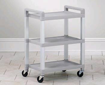 Clinton Industries Utility Cart Plastic 22.5 X 32 X 16 Inch 3-Shelves Gray - TC-50