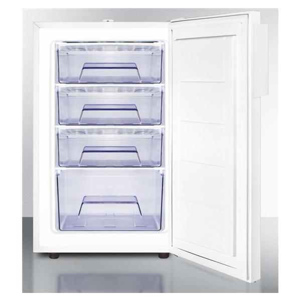 Felix Storch (Summit) Freezer Med Accucold 2.8 Cu Ft 1 Sld Swng Dr/4Drwr -12 To -20C Mnl Dfrst Slm Ea - FS407LBIADA
