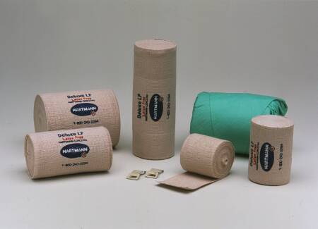 Deluxe LF - Elastic Bandage 6 Inch X 5-1/2 Yard Standard Compression Clip Detached Closure Tan NonSterile - 38600000
