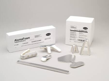Hartmann AlumaFoam Finger Splint Frog Style Aluminum / Foam Left or Right Hand Silver / White Small - 66220000
