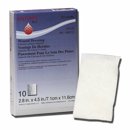 Convatec Kaltostat Calcium Alginate Dressing 2 X 2 Inch Square Calcium Alginate Sterile - 168240