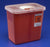 Cardinal SharpSafety Sharps Container 1-Piece 10 H X 10-1/2 W X 7-1/4 D Inch 2 Gallon Red Rotor Lid - 8970
