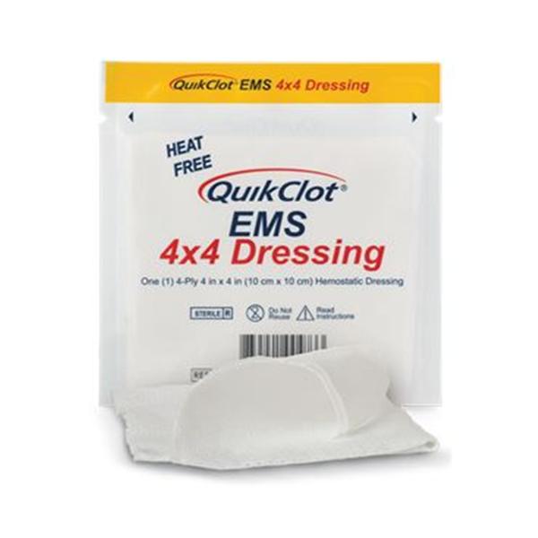 Z-Medica Corp Dressing Hemostatic Quikclot 4X4" 10/Bx, 10 Bx/Ca - 636
