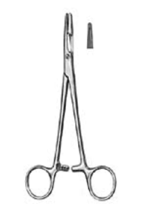 Fine Surgical - Needle Holder 5-1/2 Inch Length Serrated Jaw Finger Ring Handle - GS-32-500