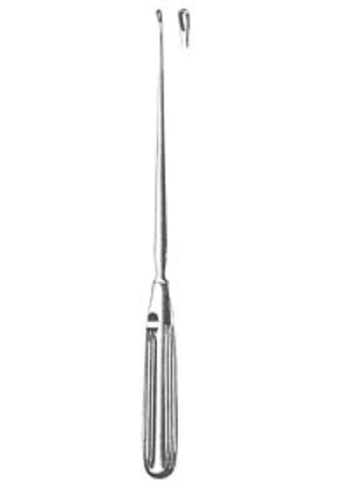 Fine Surgical - Uterine Curette Sims 11 Inch Length Hollow Handle with Grooves Size 0 Tip Sharp Teardrop Loop Tip - 27-839
