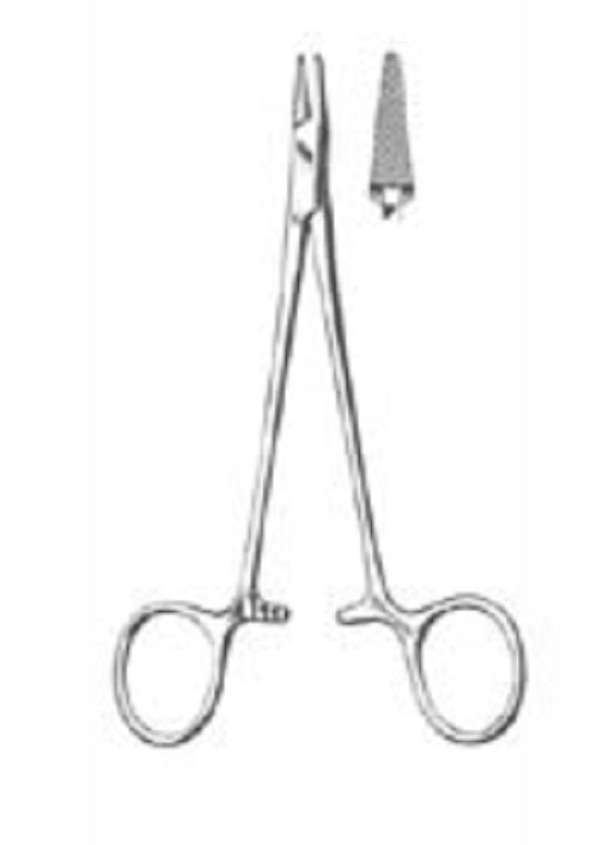 BAUMGARTNER Needle Holder, Serrated Jaws, (14cm)  5-1/2”