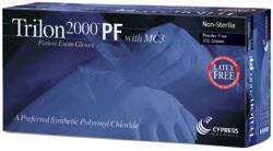 McKesson Medical Surgical Trilon 2000 PF with MC3 Exam Glove Large NonSterile Stretch Vinyl Standard Cuff Length Smooth Ivory Not Chemo Approved WITH PROP. 65 WARNING - 25-970